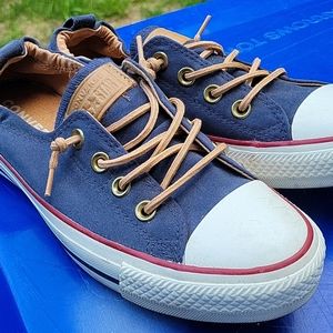Navy Converse Slip Ons